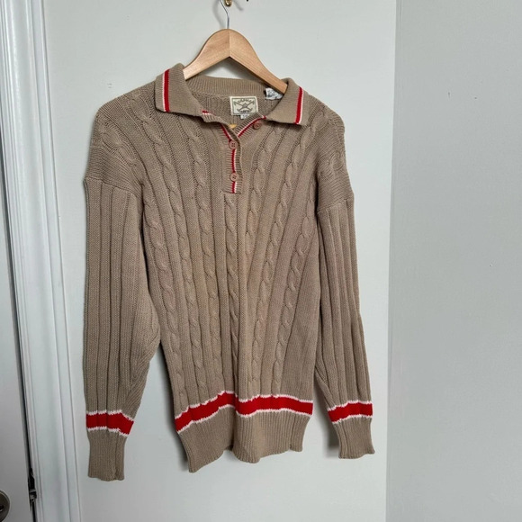 Neutral vintage polo assn cable knit preppy knit S - Picture 3 of 6